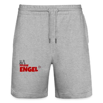 Pflege Engel - Stanley/Stella Unisex Bio Joggingshorts Trainer  - Grau meliert - Vorne - Nik (191cm) & Marisol (170cm)