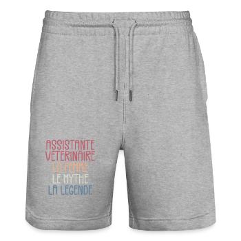 Veterinary Assistant - Stanley/Stella Trainer Unisex Organic Jogging Shorts - heather grey - Front - Nik (191cm) & Marisol (170cm)