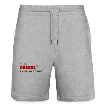 Dackel vier Pfoten - Stanley/Stella Unisex Bio Joggingshorts Trainer  - Grau meliert - Vorne - Nik (191cm) & Marisol (170cm)