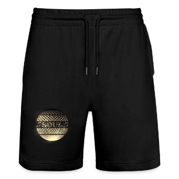 Soul Music Golden Disco Ball - Stanley/Stella Trainer Unisex Organic Jogging Shorts - black - Front - Nik (191cm) & Marisol (170cm)