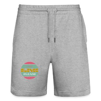 Silence please - Stanley/Stella Trainer Unisex Organic Jogging Shorts - heather grey - Front - Nik (191cm) & Marisol (170cm)