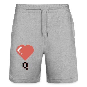 Heart queen - Short de jogging bio TRAINER Stanley/Stella unisexe - gris chiné - Devant - Nik (191cm) & Marisol (170cm)