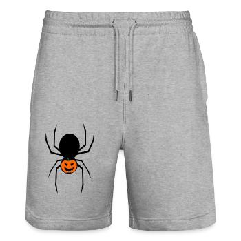 Halloween Kostüm Halloween T-shirt Spinne - Stanley/Stella Unisex Bio Joggingshorts Trainer  - Grau meliert - Vorne - Nik (191cm) & Marisol (170cm)