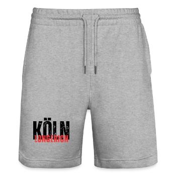 Longerich noir rouge - Short de jogging bio TRAINER Stanley/Stella unisexe - gris chiné - Devant - Nik (191cm) & Marisol (170cm)
