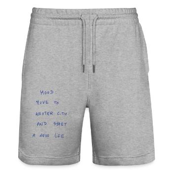 Mood: Move To Another City And Start A New Life. - Stanley/Stella Trainer Unisex Organic Jogging Shorts - heather grey - Front - Nik (191cm) & Marisol (170cm)