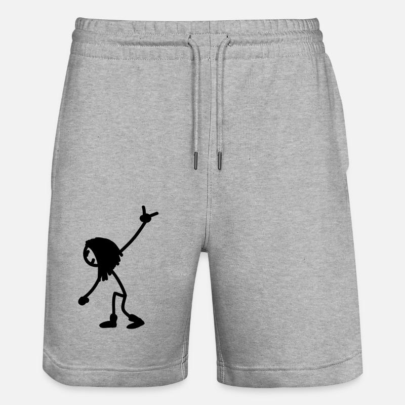 rock_stick_figure_1c - Short de jogging bio TRAINER Stanley/Stella unisexe - gris chiné