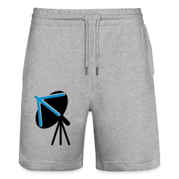 antenne parabolique orientée vers le ciel - Short de jogging bio TRAINER Stanley/Stella unisexe - gris chiné - Devant - Nik (191cm) & Marisol (170cm)