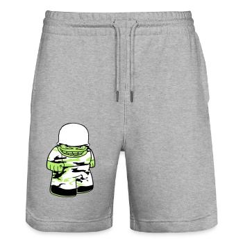 soldat camouflage guerre armée défense armée il - Short de jogging bio TRAINER Stanley/Stella unisexe - gris chiné - Devant - Nik (191cm) & Marisol (170cm)