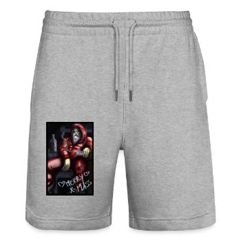 bad santa - Stanley/Stella Unisex Bio Joggingshorts Trainer  - Grau meliert - Vorne - Nik (191cm) & Marisol (170cm)