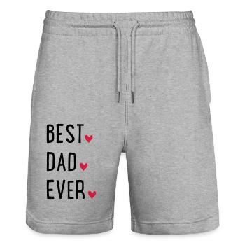 Best Dad ever - Stanley/Stella Unisex Bio Joggingshorts Trainer  - Grau meliert - Vorne - Nik (191cm) & Marisol (170cm)
