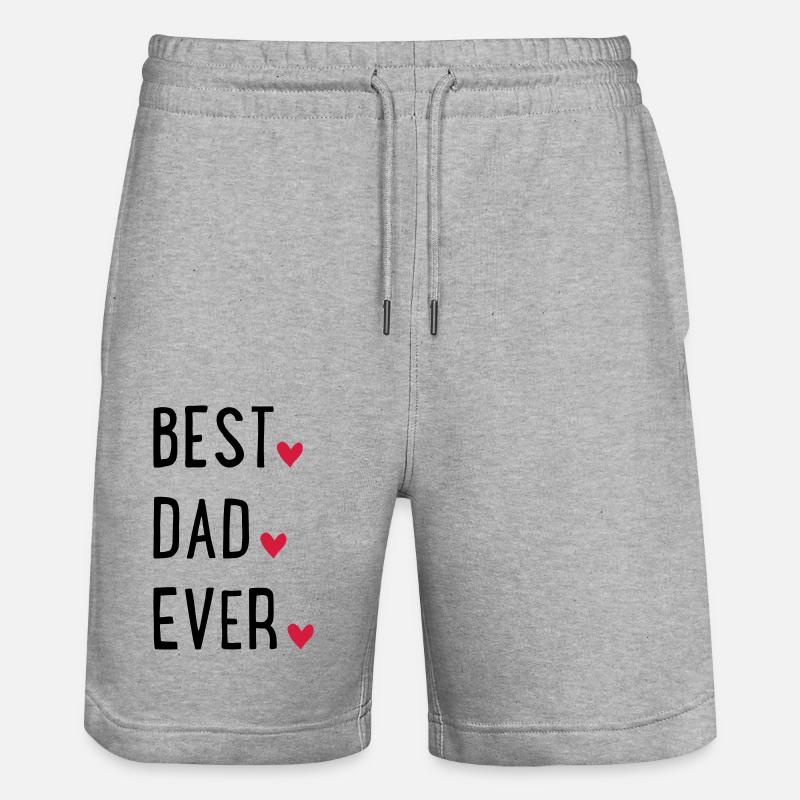 Best Dad ever - Stanley/Stella Unisex Bio Joggingshorts Trainer  - Grau meliert