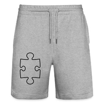 forme puzzle partie puzzle puzzle pièces puzzle puzzlest - Short de jogging bio TRAINER Stanley/Stella unisexe - gris chiné - Devant - Nik (191cm) & Marisol (170cm)