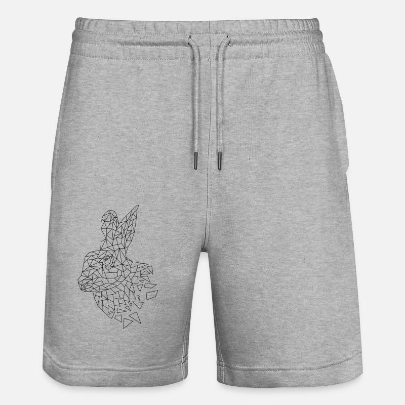 Lapin géométrique - Short de jogging bio TRAINER Stanley/Stella unisexe - gris chiné