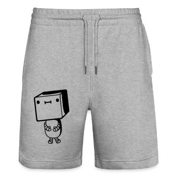 Little cute robot - Stanley/Stella Trainer Unisex Organic Jogging Shorts - heather grey - Front - Nik (191cm) & Marisol (170cm)
