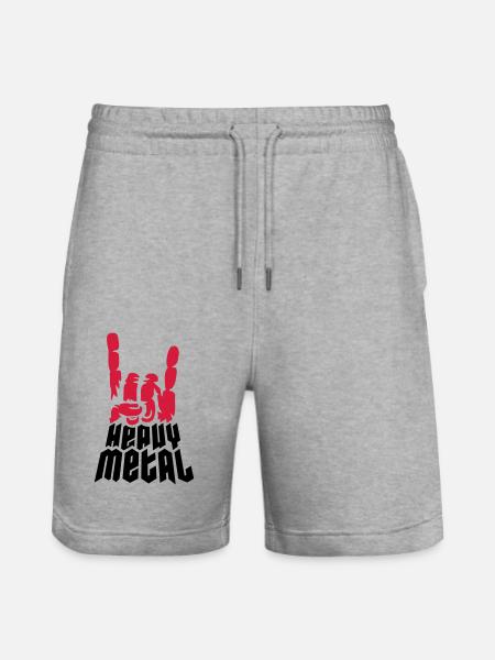 Cool Logo Heavy Metal - Stanley/Stella Trainer Unisex Organic Jogging Shorts - heather grey