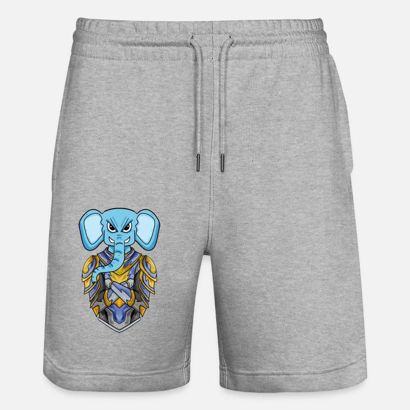 Chevalier éléphant cool - Short de jogging bio TRAINER Stanley/Stella unisexe - gris chiné