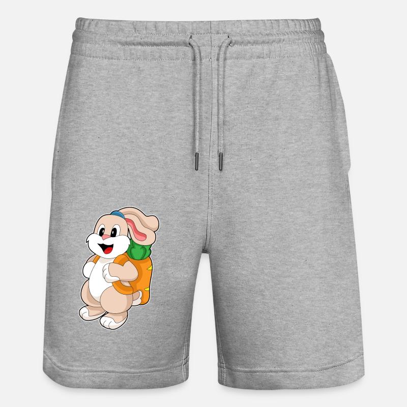 Rabbit Carrot Backpack - Stanley/Stella Trainer Unisex Organic Jogging Shorts - heather grey