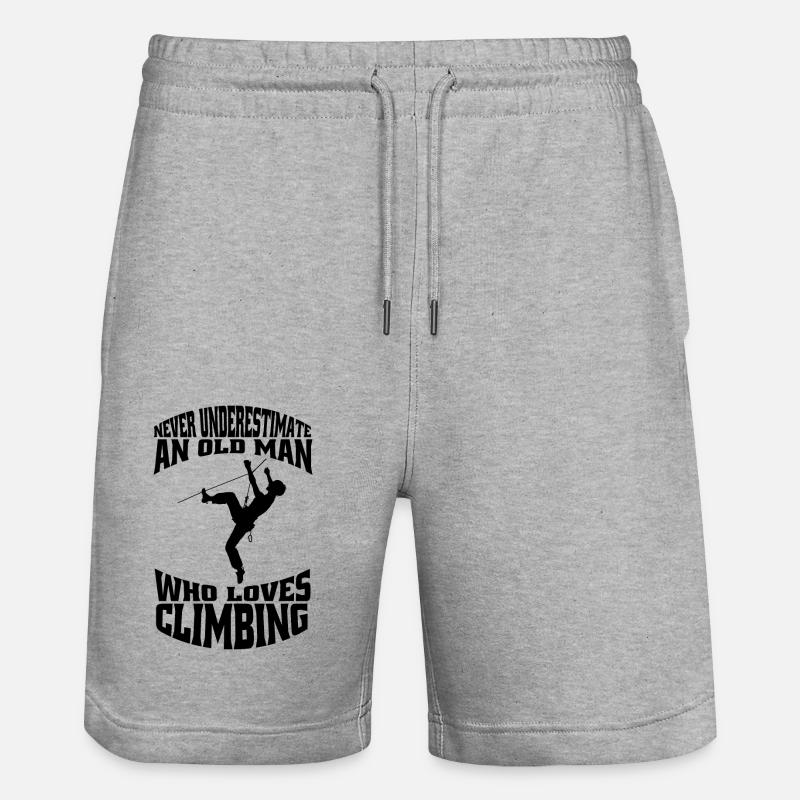 Kletterer Berg Bergklettern Klettern Bergsteigen - Stanley/Stella Unisex Bio Joggingshorts Trainer  - Grau meliert