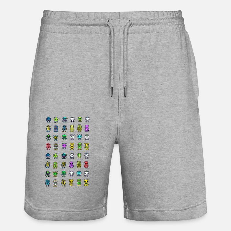 Motif de robot mignon - Short de jogging bio TRAINER Stanley/Stella unisexe - gris chiné