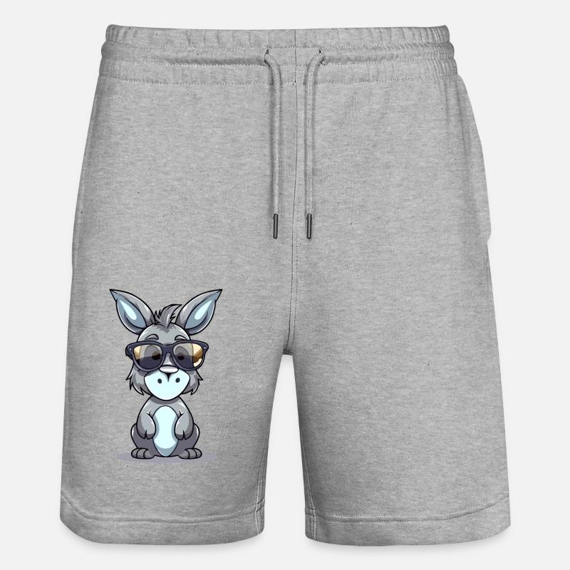 Tom der Esel - Stanley/Stella Unisex Bio Joggingshorts Trainer  - Grau meliert