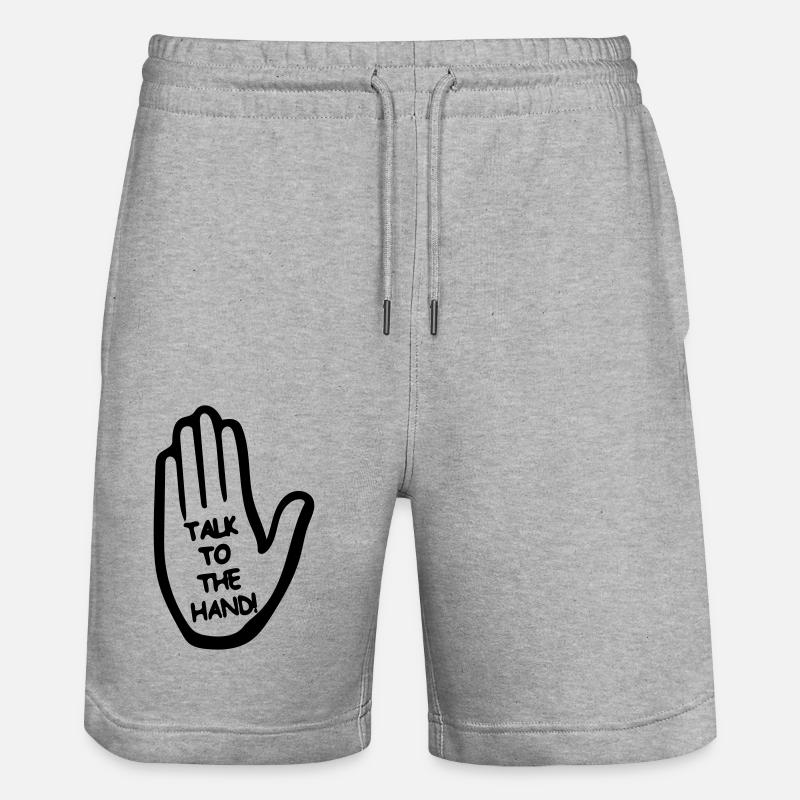 Sprich mit der Hand - Stanley/Stella Unisex Bio Joggingshorts Trainer  - Grau meliert