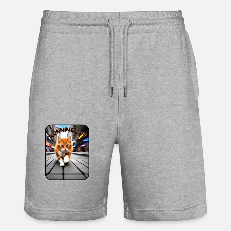 Schöne katze - Stanley/Stella Unisex Bio Joggingshorts Trainer  - Grau meliert