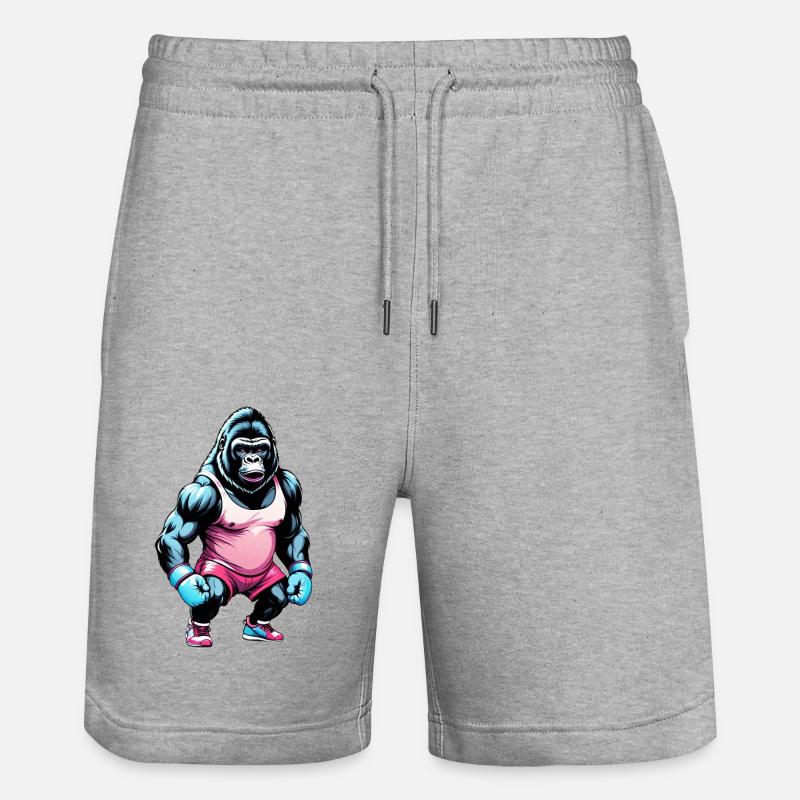 Gorille Boxeur Boxe - Short de jogging bio TRAINER Stanley/Stella unisexe - gris chiné
