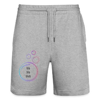 bla bla bla - Short de jogging bio TRAINER Stanley/Stella unisexe - gris chiné - Devant - Nik (191cm) & Marisol (170cm)