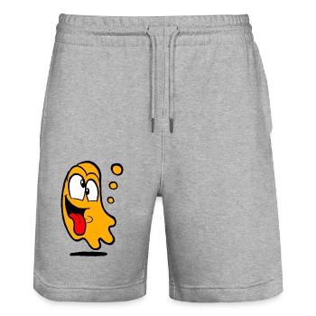 Confucius in Orange - Stanley/Stella Trainer Unisex Organic Jogging Shorts - heather grey - Front - Nik (191cm) & Marisol (170cm)