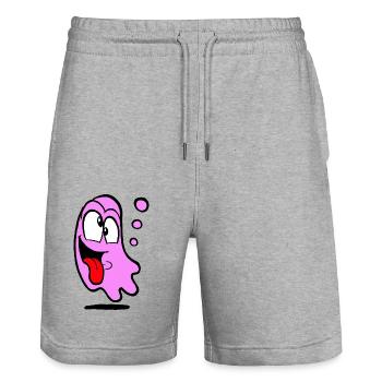 Konfuzius in Pink - Stanley/Stella Unisex Bio Joggingshorts Trainer  - Grau meliert - Vorne - Nik (191cm) & Marisol (170cm)