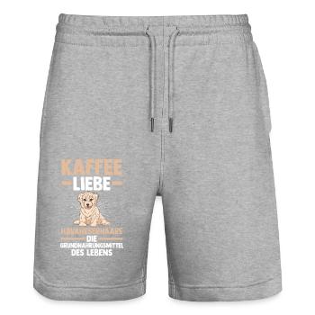 Hund Kaffee Havaneser - Stanley/Stella Unisex Bio Joggingshorts Trainer  - Grau meliert - Vorne - Nik (191cm) & Marisol (170cm)