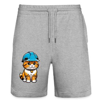Leiter des Cat-Standorts - Stanley/Stella Unisex Bio Joggingshorts Trainer  - Grau meliert - Vorne - Nik (191cm) & Marisol (170cm)