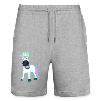 King Unicorn Mythical Creature Fairy Tale Character Children Baby - Stanley/Stella Trainer Unisex Organic Jogging Shorts - heather grey - Front - Nik (191cm) & Marisol (170cm)