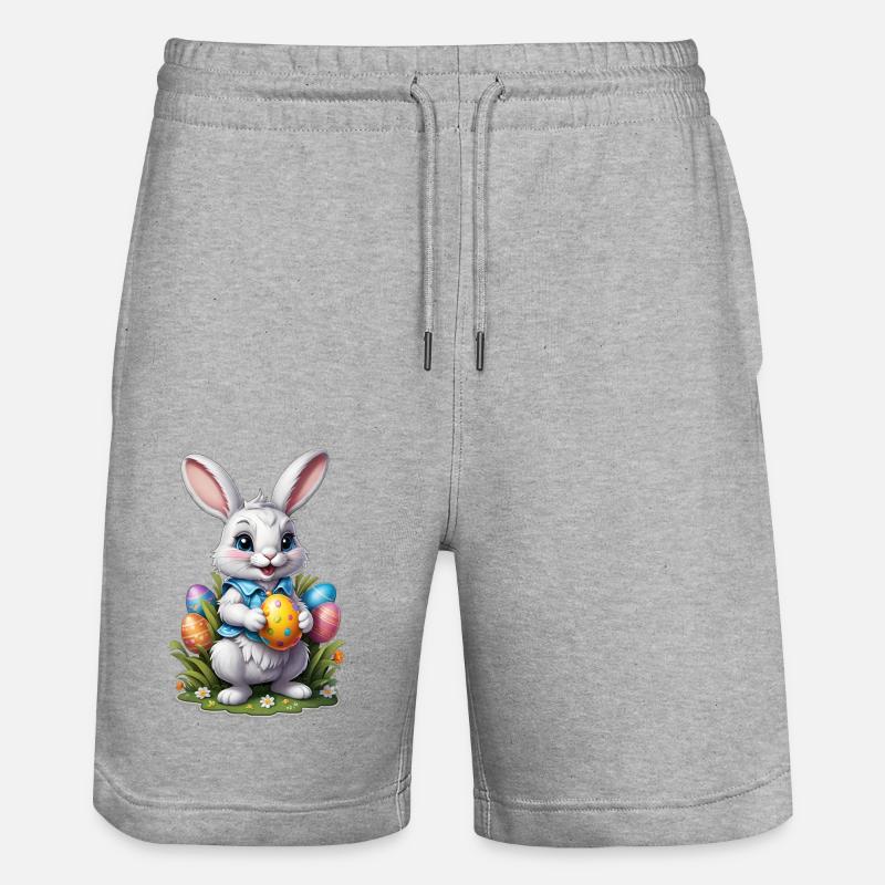 Lapin de Pâques - Short de jogging bio TRAINER Stanley/Stella unisexe - gris chiné