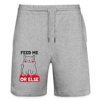 Feed me or else - Stanley/Stella Trainer Unisex Organic Jogging Shorts - heather grey - Front - Nik (191cm) & Marisol (170cm)