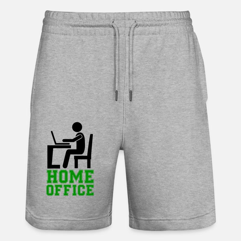 computer work home office - Stanley/Stella Trainer Unisex Organic Jogging Shorts - heather grey