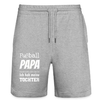 Soccer Daddy I Got My Daughter I Gift - Stanley/Stella Trainer Unisex Organic Jogging Shorts - heather grey - Front - Nik (191cm) & Marisol (170cm)