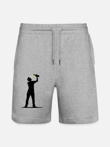 Trinker Bier - Stanley/Stella Unisex Bio Joggingshorts Trainer  - Grau meliert