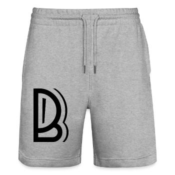 Buchstabe B - Stanley/Stella Unisex Bio Joggingshorts Trainer  - Grau meliert - Vorne - Nik (191cm) & Marisol (170cm)