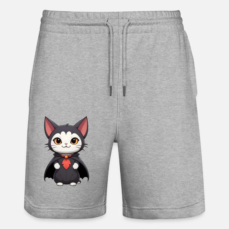 Halloween Chat vampire - Short de jogging bio TRAINER Stanley/Stella unisexe - gris chiné