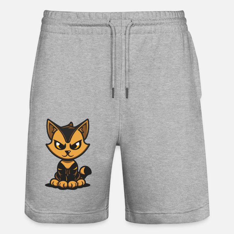 katze - Stanley/Stella Unisex Bio Joggingshorts Trainer  - Grau meliert
