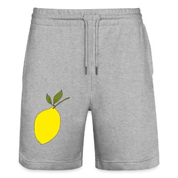 citron - Short de jogging bio TRAINER Stanley/Stella unisexe - gris chiné - Devant - Nik (191cm) & Marisol (170cm)