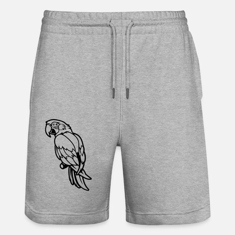 Perroquet Animal Bande Dessinée - Short de jogging bio TRAINER Stanley/Stella unisexe - gris chiné