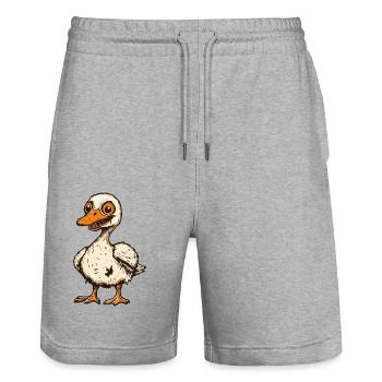 Gans Halloween Zombie - Stanley/Stella Unisex Bio Joggingshorts Trainer  - Grau meliert - Vorne - Nik (191cm) & Marisol (170cm)