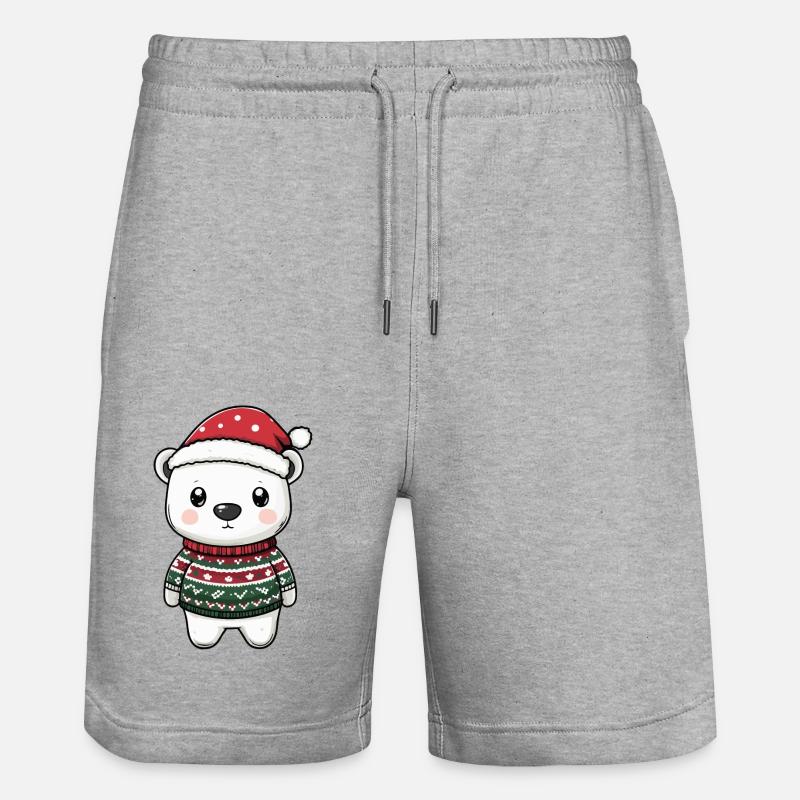 Noël de l’ours polaire - Short de jogging bio TRAINER Stanley/Stella unisexe - gris chiné