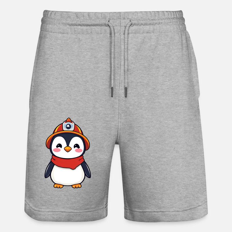 Héros Pingouin Pompier - Short de jogging bio TRAINER Stanley/Stella unisexe - gris chiné