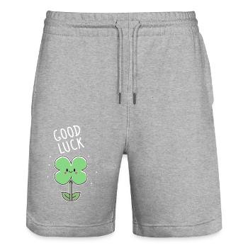 Good luck shamrock - Stanley/Stella Trainer Unisex Organic Jogging Shorts - heather grey - Front - Nik (191cm) & Marisol (170cm)