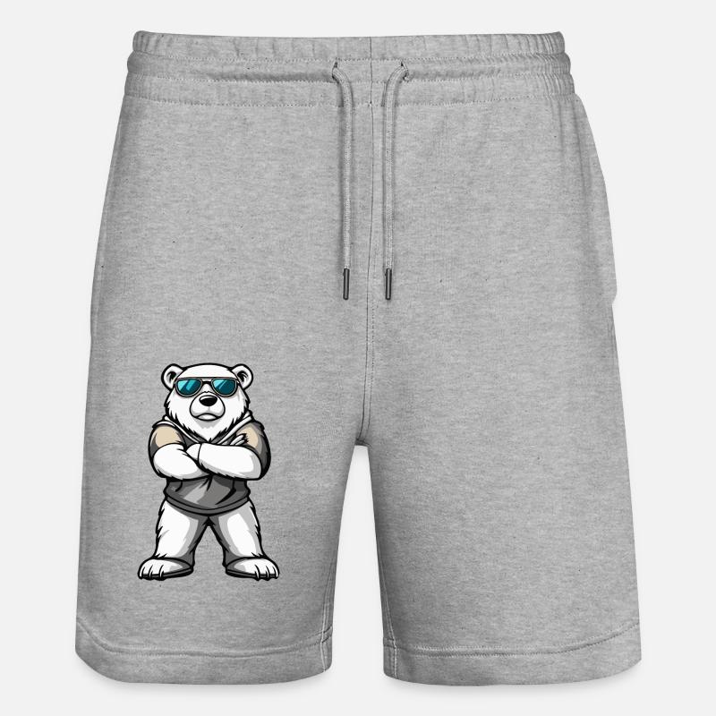 Eisbär Comic - Stanley/Stella Unisex Bio Joggingshorts Trainer  - Grau meliert