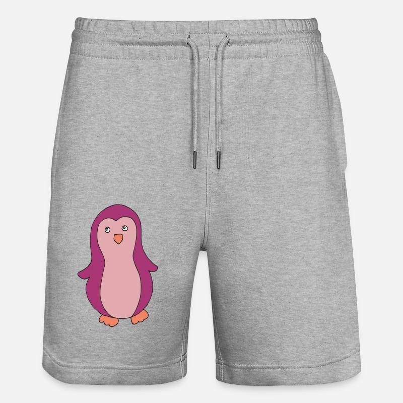 Pingouin Rose - Short de jogging bio TRAINER Stanley/Stella unisexe - gris chiné