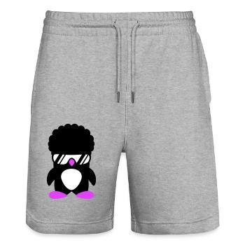 Funky Party Pinguin Sonnenbrille Cool Style Frisur - Stanley/Stella Unisex Bio Joggingshorts Trainer  - Grau meliert - Vorne - Nik (191cm) & Marisol (170cm)